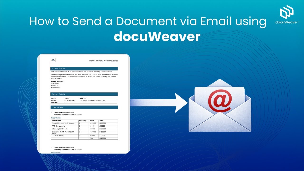 How to Send Document via Email using docuWeaver - YouTube