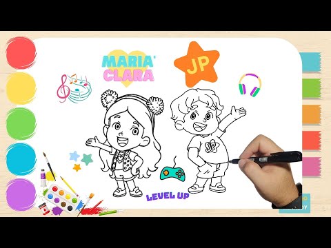 Colorindo os novos desenhos da Maria Clara e JP com Kit de Maquiagem | Coloring the new drawings of