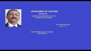 Appointment of Auditors (under Companies Act, 2013)-(CS Executive Course)
