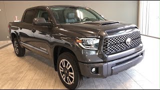Leather upholstery navigation blind spot monitoring + rcta trd front
rear sway bars proximity smart key the new 2020 toyota tundra pickup
truck is built to...