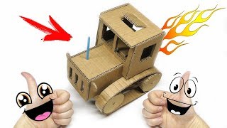 🚜 HOW TO MAKE TRACTOR from CARDBOARD | MAD HANDMADE