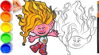 How to Draw Viva From Trolls | Trolls Band Together Coloring Book