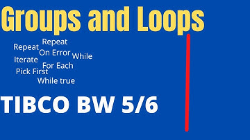 Groups and Loops - TIBCO BW 5 & 6 - Itérations while, iterate, repeat