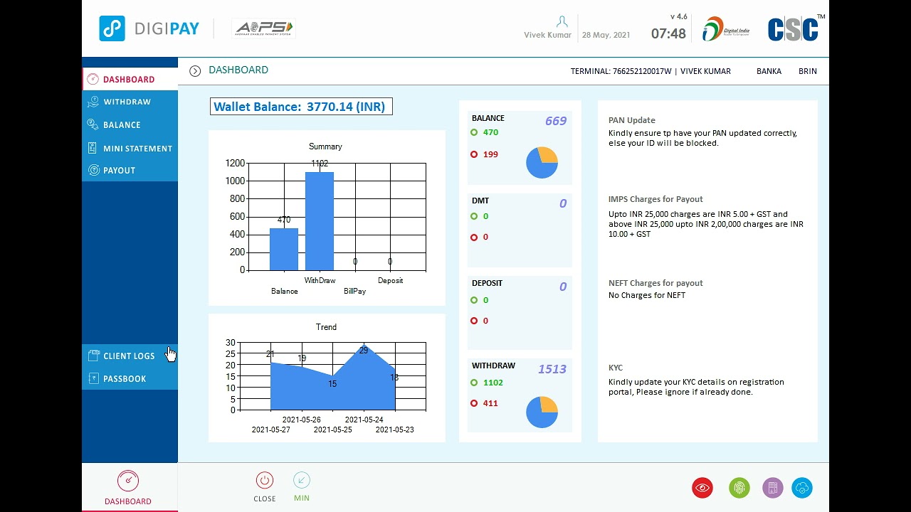 CSC Tele-law April Payment Released To VLE's Digipay Wallet. 