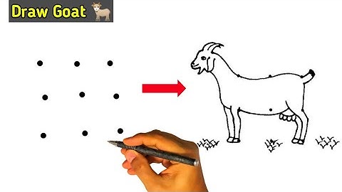 How to Draw Goat turn from 9 dots | Easy Goat Drawing - dots Drawing