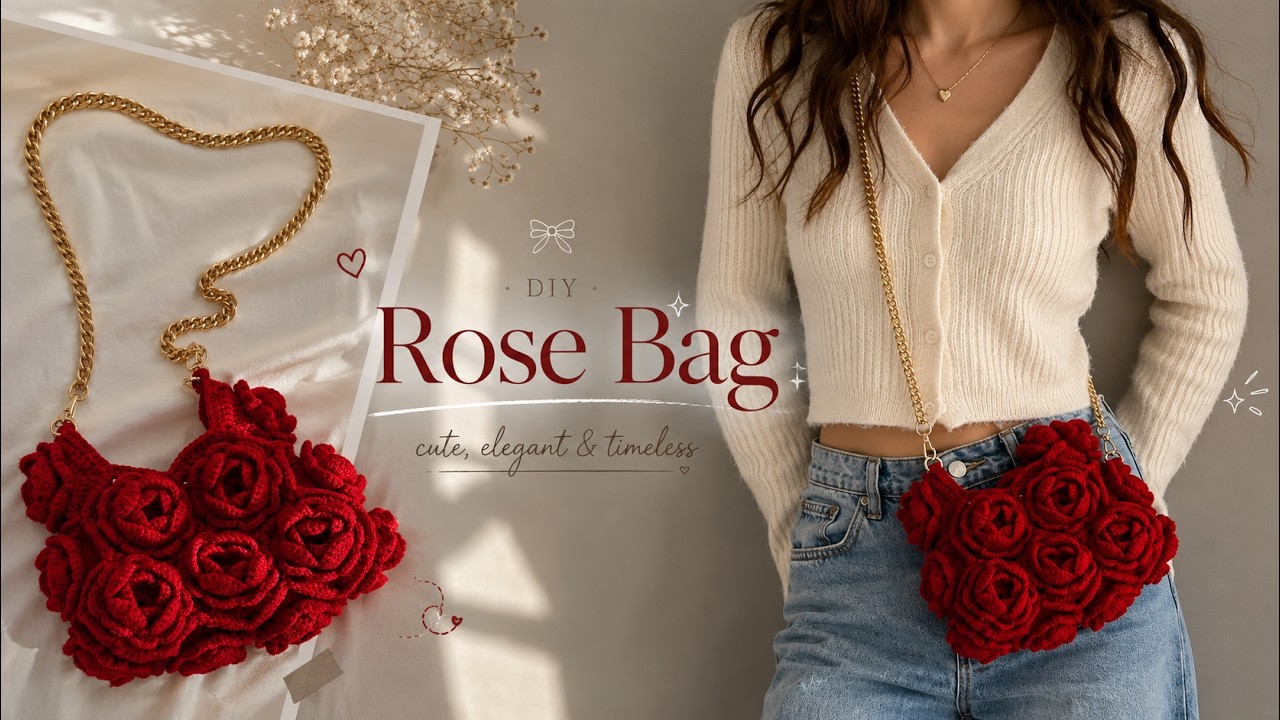 🌹 Crochet This Gorgeous 3D Rose Bag With Me 🌹 Part 1 - YouTube