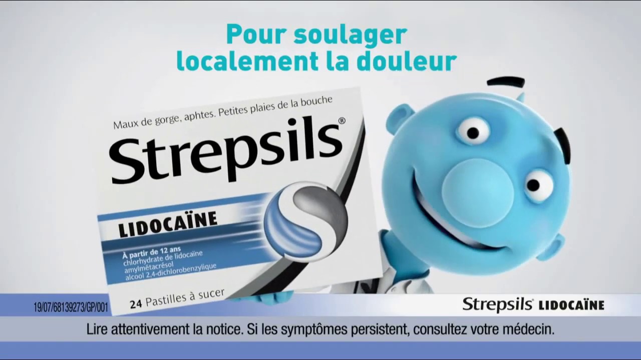 Strepsils Lidocaïne pour soulager localement la douleur Pub 15s