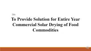Solar Drier For Food Commodities || Smart India Hackathon || Team Electra 1 || LBRCE