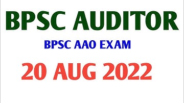 bpsc auditor exam analysis |bpsc AAO question paper 2022 | bpsc auditor exam Answer key / BPSC AAO