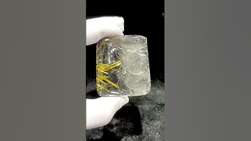 90 - Mặt Vuông Thạch Anh Tóc Vàng Chạm Rồng Biểu Tượng của Quyền Lực và May Mắn