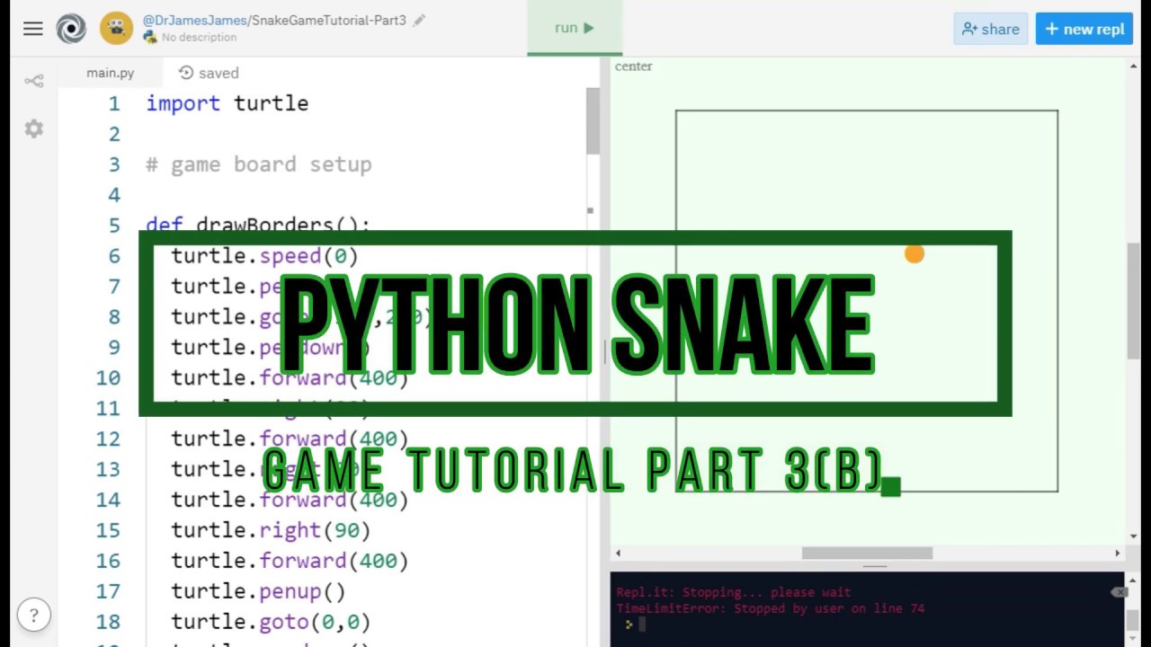 Snake Tutorial Part 3B - YouTube