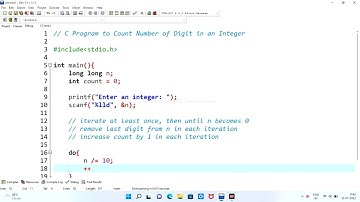 C Program to Count Number of Digits in an Integer || C Programming Video 2022 || Codingtutorial