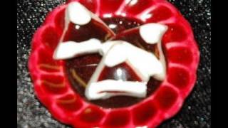 Santa Hat Cookies.  How to make Christmas cookies for miniature dollhouse