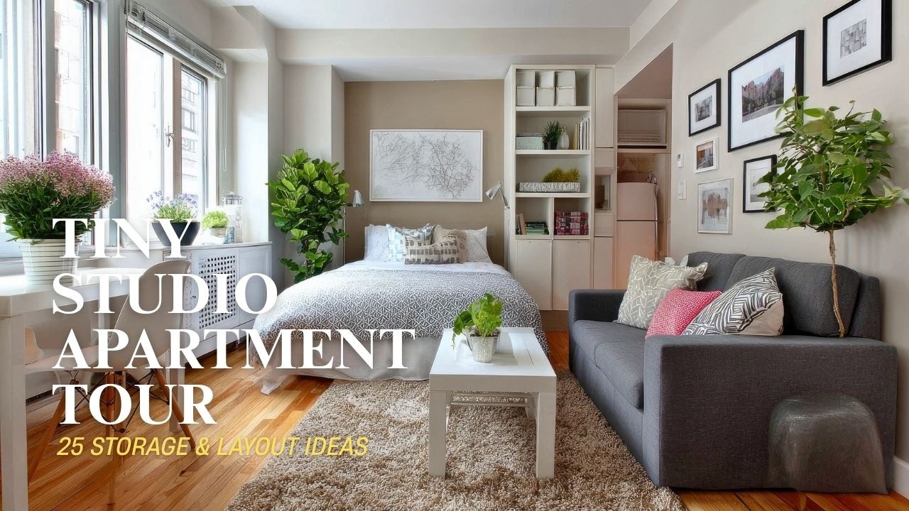 How to Solved a Small-Space Problem in Cute Studio | 25 Smart Storage & Layout Ideas