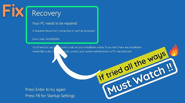 Foutcode 0xc000000e Uw pc moet worden gerepareerd