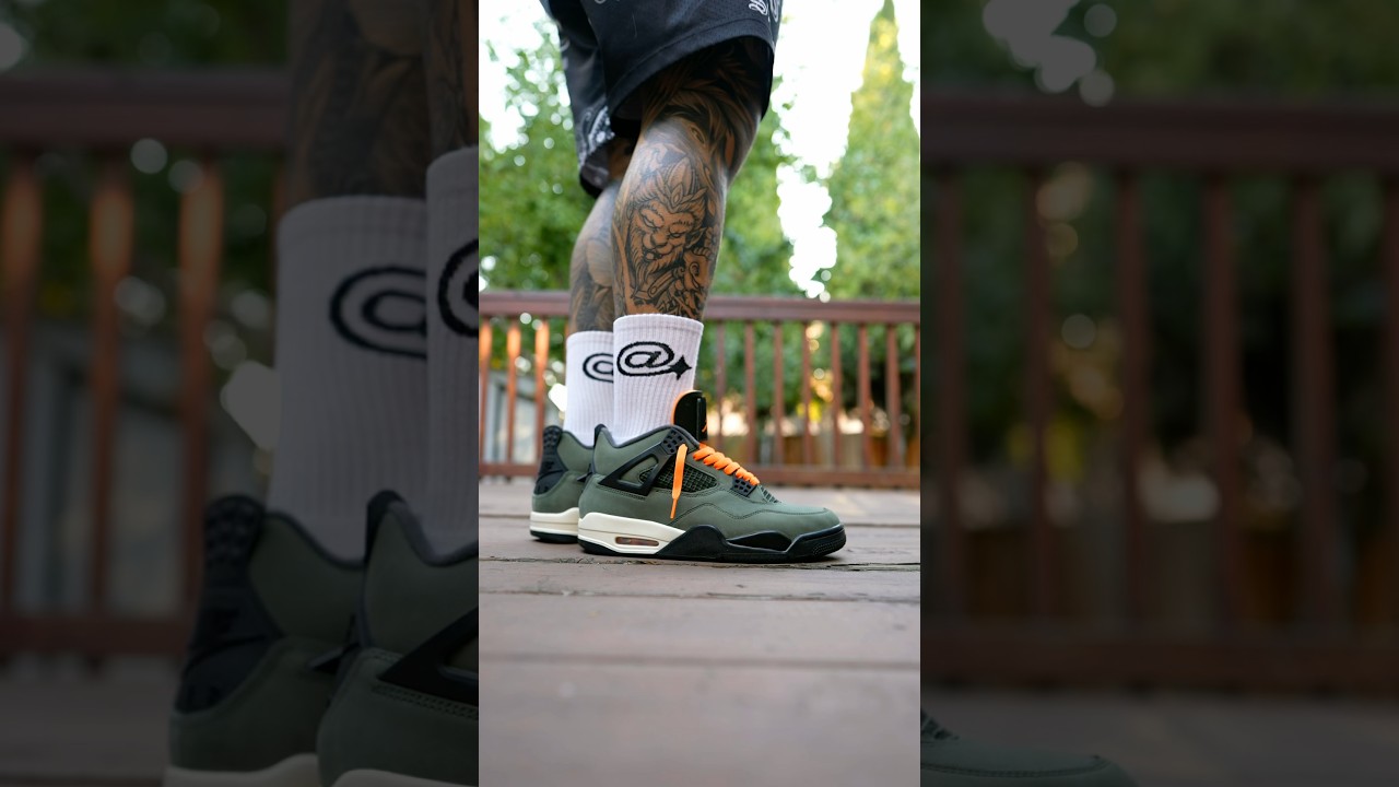 Undefeated Air Jordan 4 On Feet 