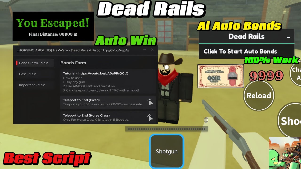 BEST DEAD RAILS OP SCRIPT AUTO FARM BONDS & AUTO WIN, AIMBOT, GET INFINITE BONDS FREE (100% WORK)