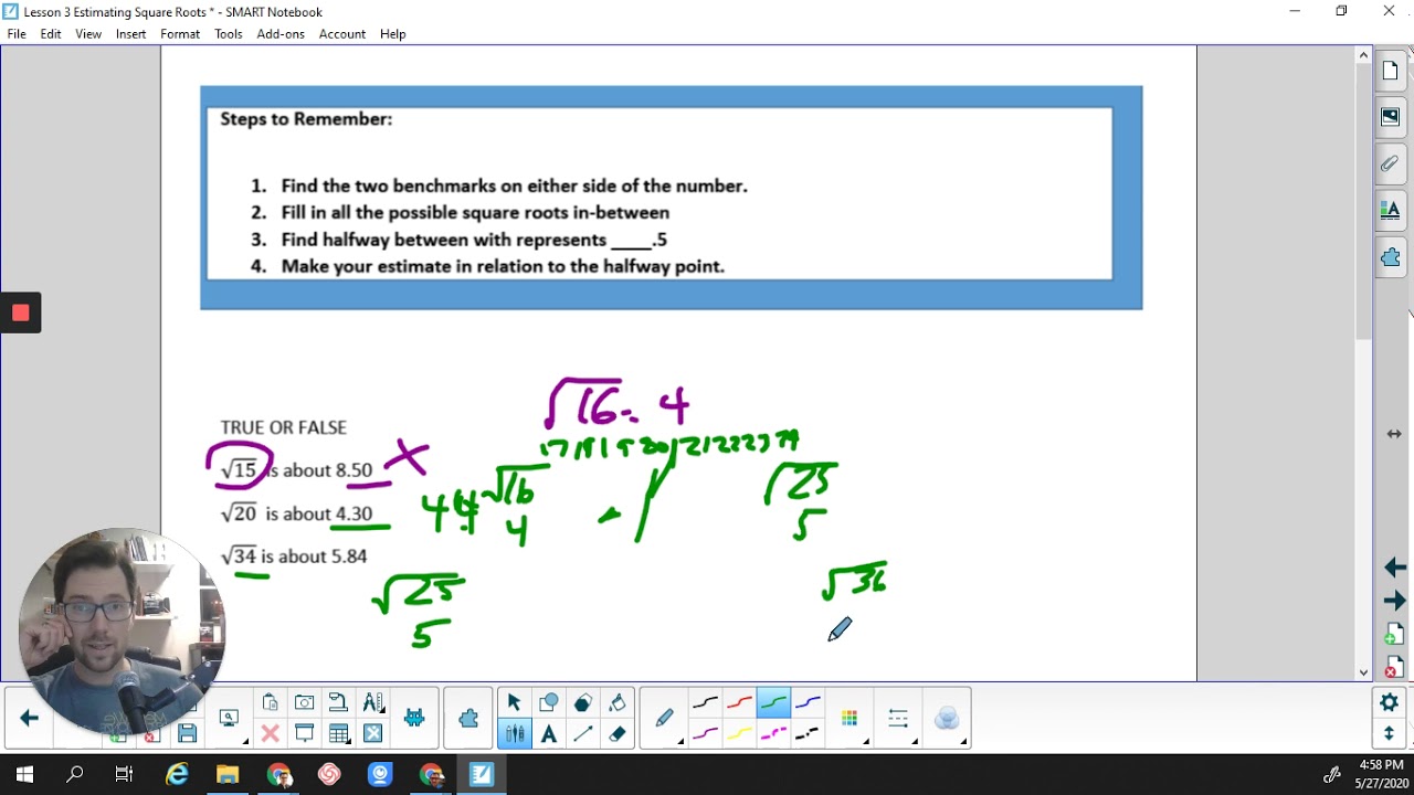Estimating Square Roots Part 2 - YouTube
