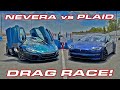 1,914 HP NEVERA vs PLAID * The Quickest Production Cars in the World DRAG RACE