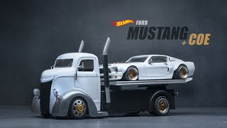 Ford Mustang Shelby GT350 Hot Wheels Custom and Ford Coe Tow Truck Jada Toys Custom by Tolle Garage