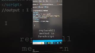 Famous replaceAll() Method in JavaScript #shorts_video #trending #javascript Net Worth