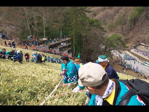 御柱祭 下社木落し坂曳行 Youtube