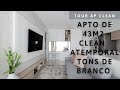 TOUR COMPLETO APARTAMENTO CLEAN DECORADO - TONS CLAROS, MARMORIZADO E MADEIRA 40m²