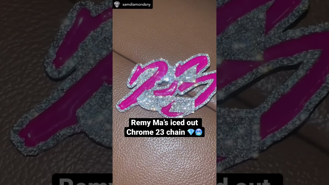 Remy Ma’s iced out Chrome 23 chain 🥶💎 