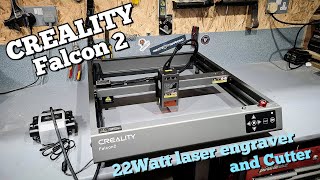 Setting up and testing out the Creality Falcon 2  22w laser engraver and cutter.