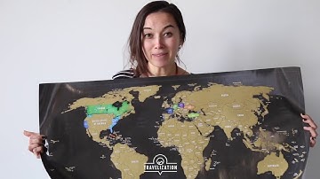Travelization Scratch Off World Map Deluxe Edition - Travel Blogger