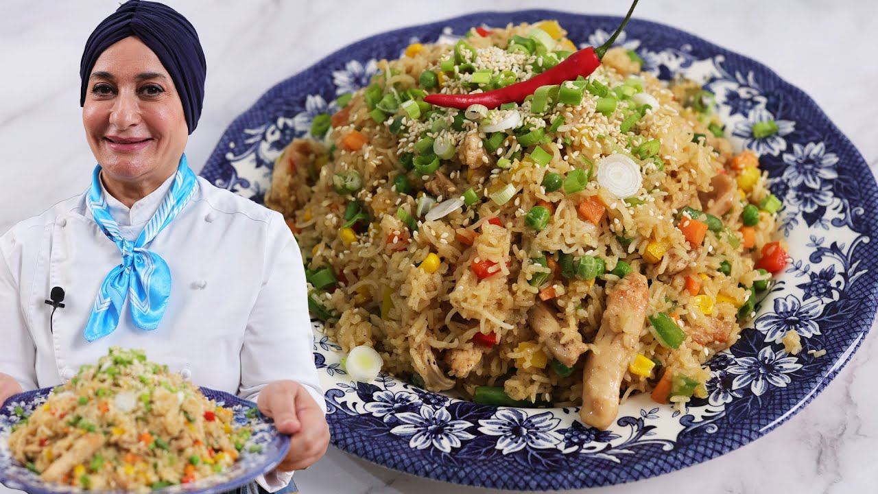 أرز صيني شرقي مع الخضروات الصحيه اللذيذه وبخطوات سريعه  | منال العالم