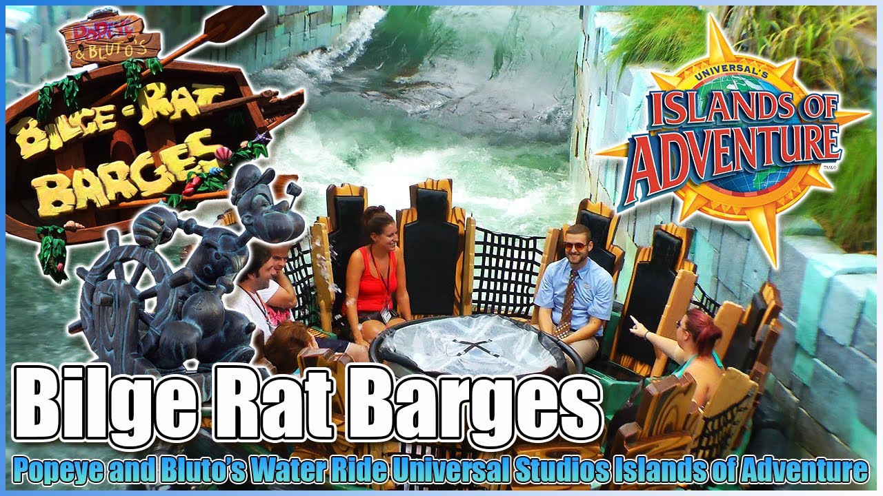 😂Popeye and Bluto's Bilge Rat Barges🌊First Splash🌊River Rafting Water ...