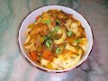 Laghman. Noodles with mutton and vegetables.