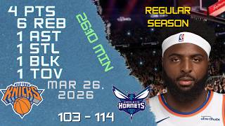 Mitchell Robinson Player Full High Lowlights vs HORNETS 26 03 2026 NBA REGULAR SEASON Game