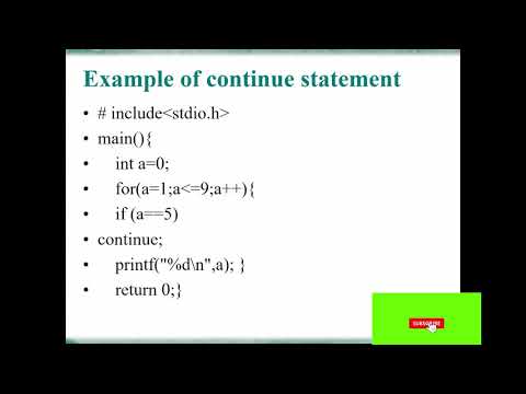 Loop Control Statements -Continue in C Programming || CS AND SE||