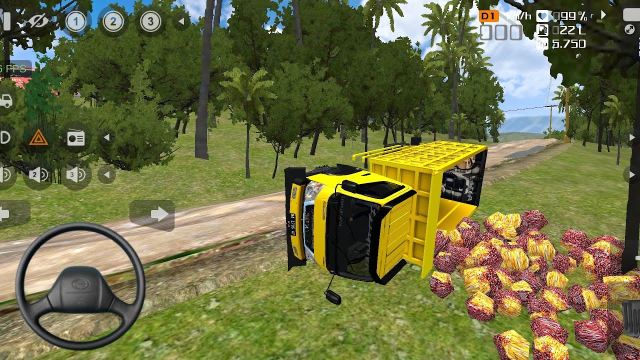 GAME TRUCK CENTER MUATAN SAWIT OLENG,RUNGKAD DI PERJALANAN || BU SIMULATOR INDONESIA