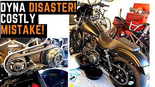 Harley Dyna Disaster! Costly Mistake Barnett Clutch Install Wheelies Dyna MotoVlog Club Street Bob
