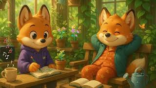 2 Hour Lofi Fox Study Chill 🪴☀️ Forest Night Ambience | Cozy Sleep Vibes with Hushie & Ash screenshot 4