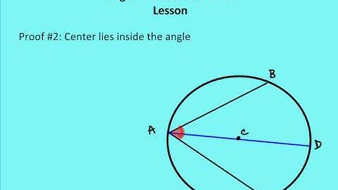 10.5 Angles Related to a Circle: Angles with Vertex on the Circle (Part I) (Lesson)