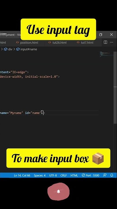 Use of input tag in HTML and CSS #html #css #tutorial #input #tag # ...
