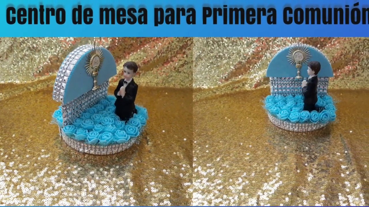 centro de mesa para primera comunion sencillo y economico