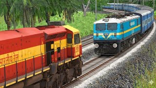 WAP5 RESCUE WAP4 LHB EXPRESS TRAIN | BUMPY RAILROAD | Train Simulator | Railwork | NTG GAMING