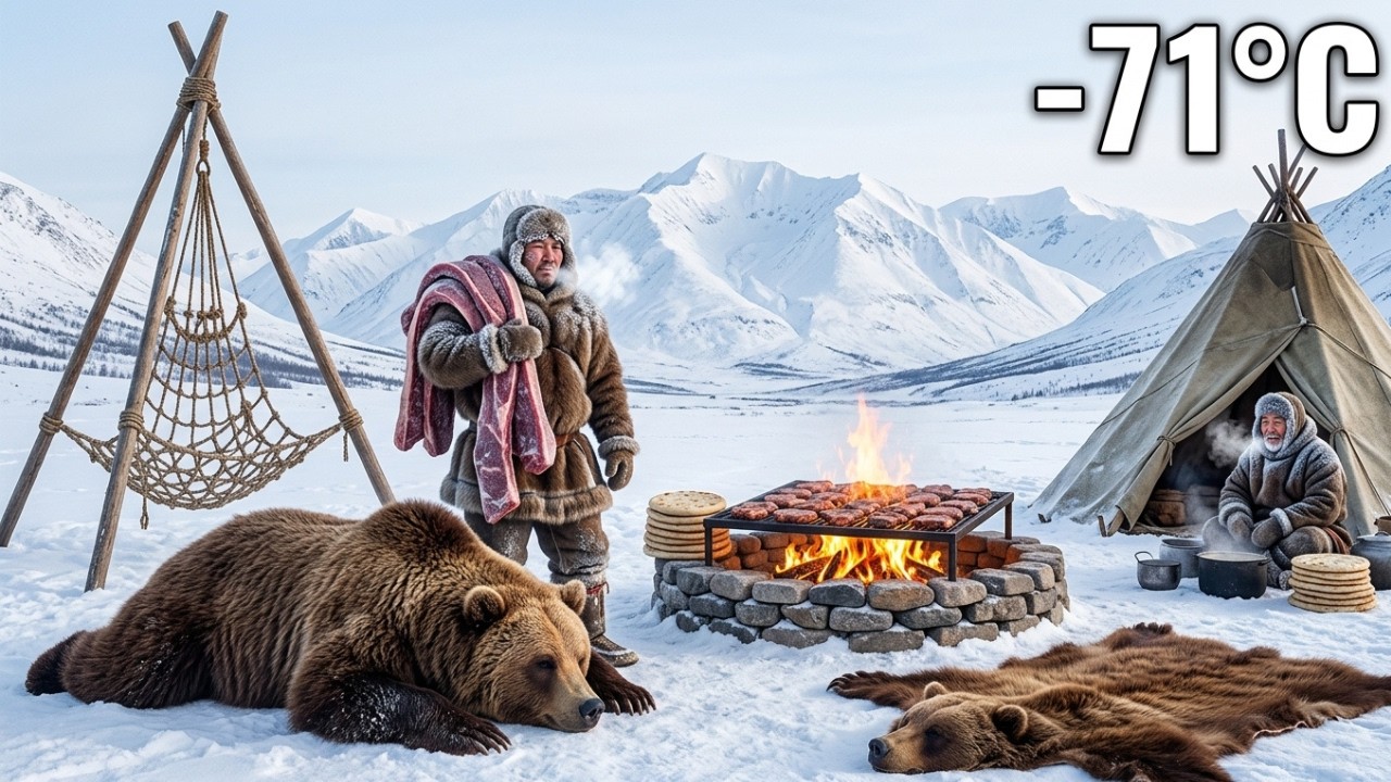 Surviving −71°C in Yakutia: Giant Bear & Fire-Camp Cooking in Siberia