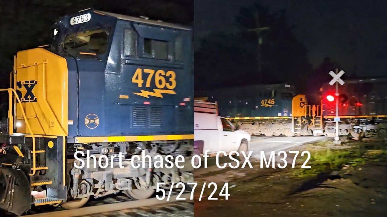 Double notched up SD70MACs, fallen flags on CSX mixed freight train at ...