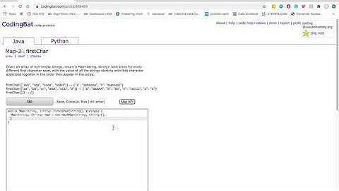 Map-2 (firstChar) Java Tutorial || codingbat.com