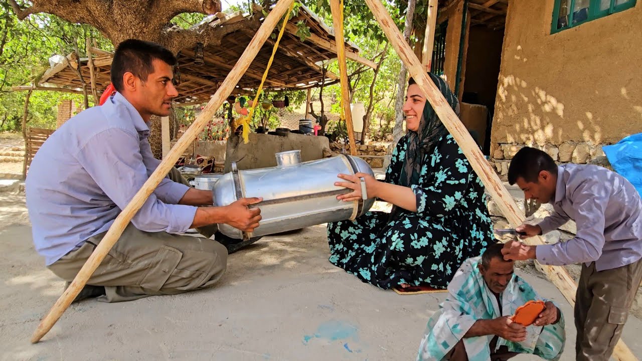 Asghar and Halimah's nomadic life | Local yogurt, laughter and a funny incident ✂️🥛❤️