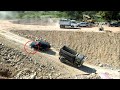 Incredible TOYOTA LAND CRUISER Pulling Truck 5TON Up On Hills | Dozer Pushing Repair Slope Canal