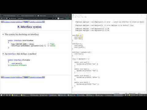 6.4 Java interface summary