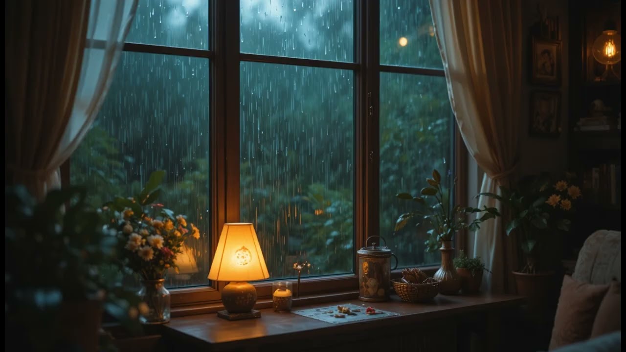 Rain on Window Sounds for Peaceful Sleep || Night Rain Sounds for Anxiety Relief (5 Hours)