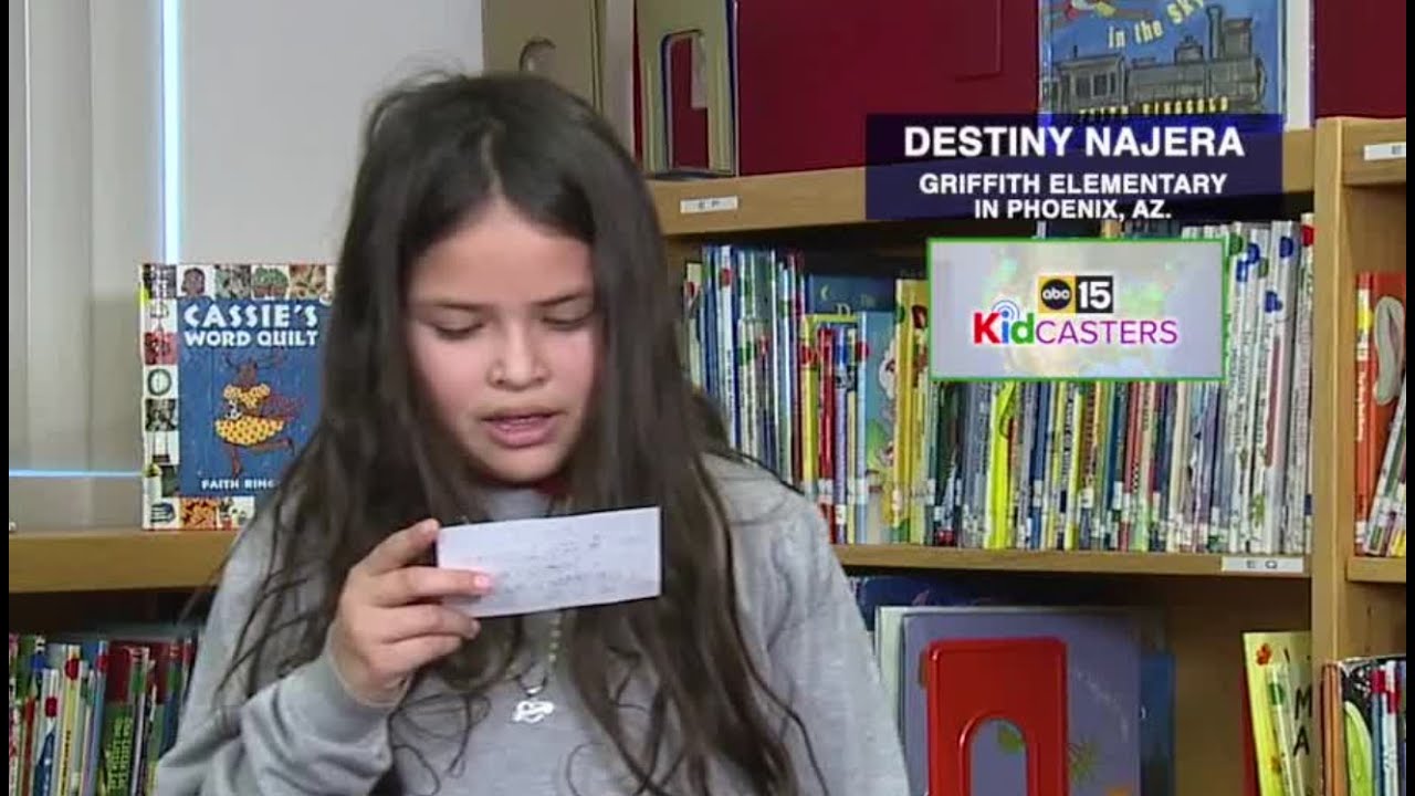 Kidcaster Destiny gives your Monday morning forecast from Griffith Elementary School